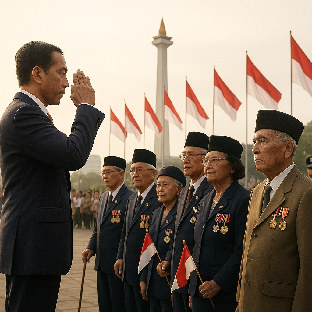 Peringatan Hari Veteran ke-42: Presiden Beri Penghormatan kepada Purnawirawan Pejuang Kemerdekaan