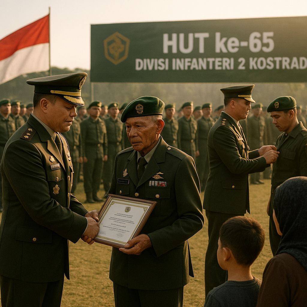 Divisi Infanteri 2 Kostrad Rayakan 65 Tahun Pengabdian dengan Khidmat dan Penghargaan