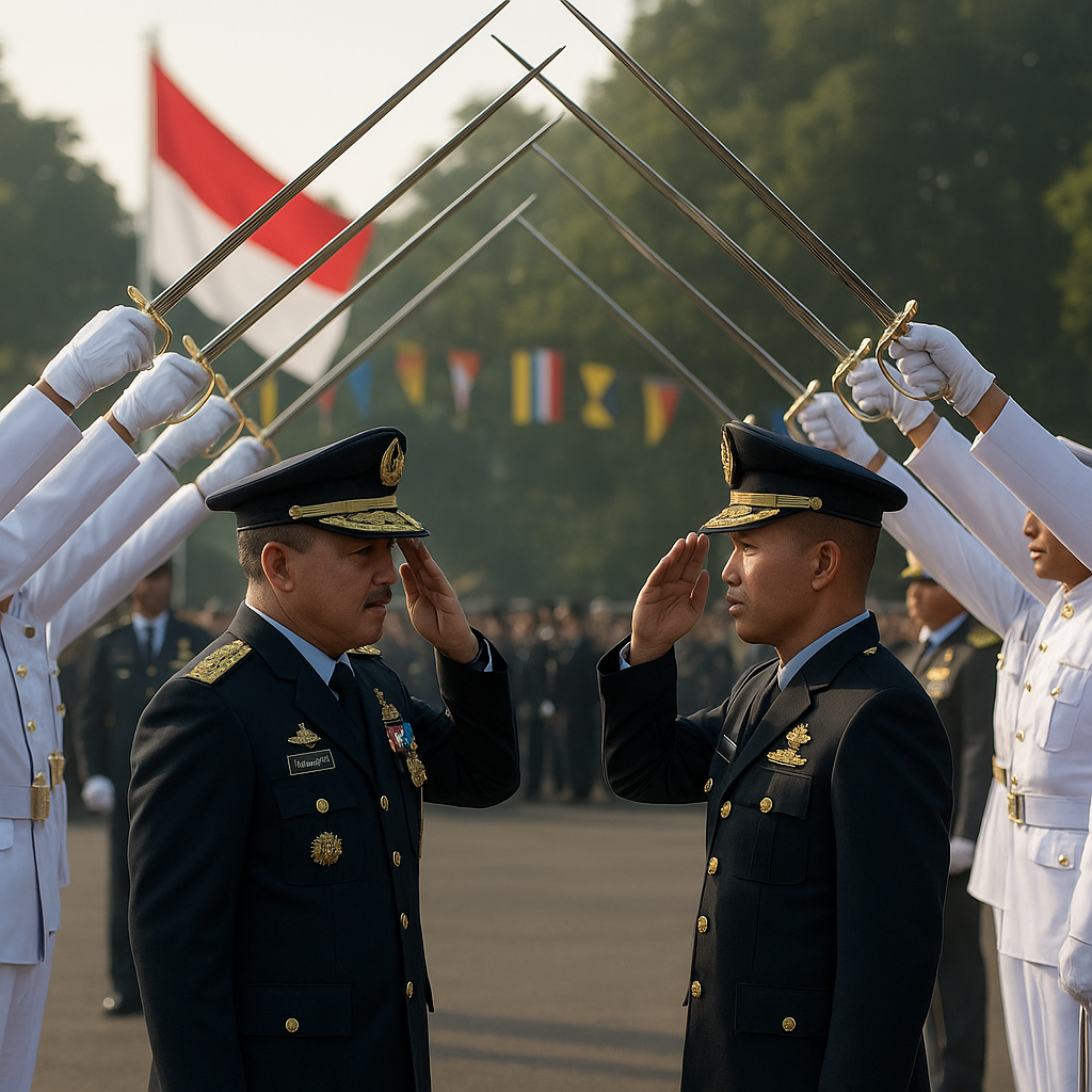 Tradisi Pedang Pora Meriahkan Sertijab Komandan Korps Marinir ke-30