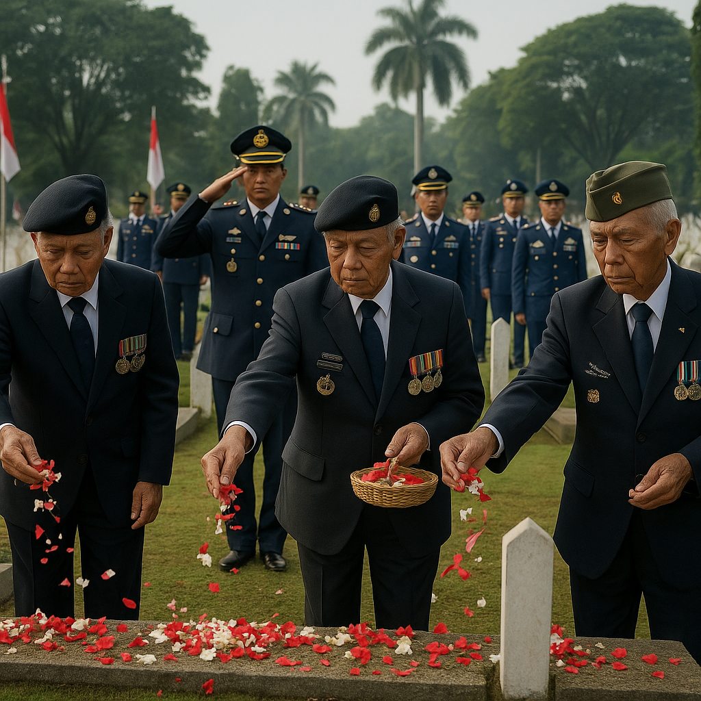 Tabur Bunga di Taman Makam Pahlawan Kalibata Peringati Hari Ulang Tahun Kesatuan
