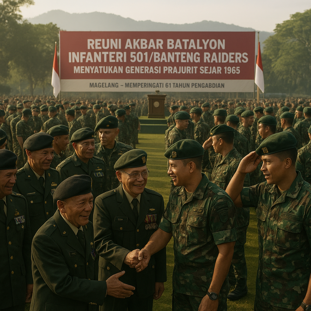 Reuni Akbar Batalyon Infantri 501/Banteng Raiders: Menyatukan Generasi Prajurit Sejak 1965