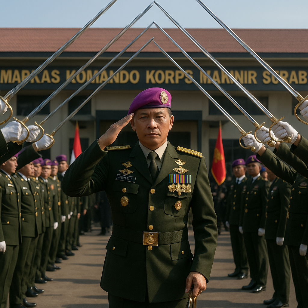 Tradisi Korps Marinir TNI AL: Upacara Pedang Pora Sambut Komandan Baru