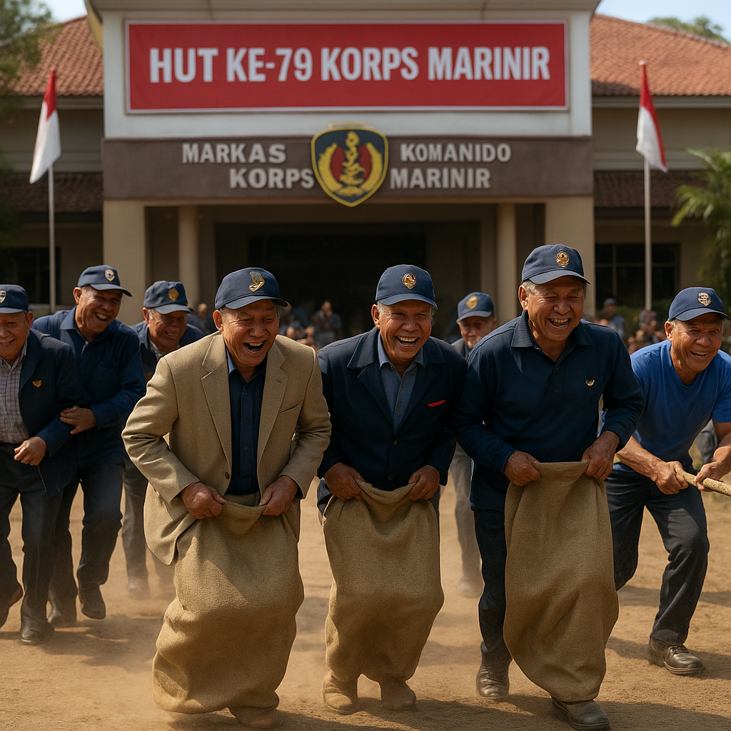 Purnawirawan Marinir Rayakan HUT ke-79 Korps Marinir dengan Lomba Tradisional
