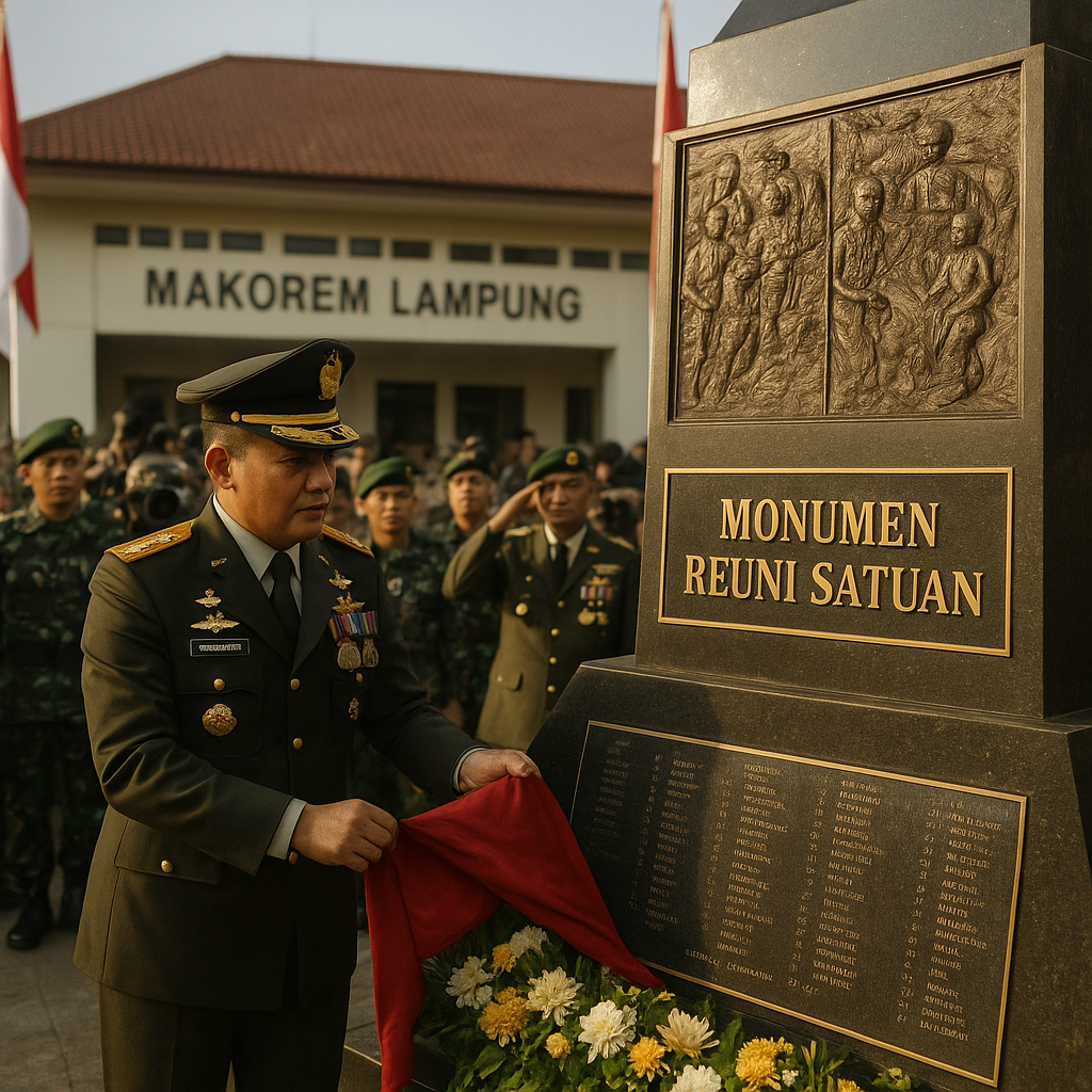Danrem 043/Garuda Hitam Resmikan Monumen Reuni Satuan, Kenang Perjuangan Rakyat Semesta
