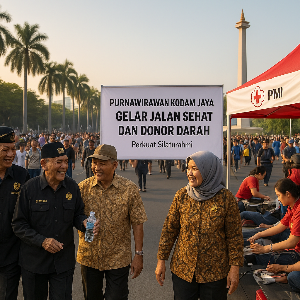 Purnawirawan Kodam Jaya Gelar Jalan Sehat dan Donor Darah, Perkuat Silaturahmi