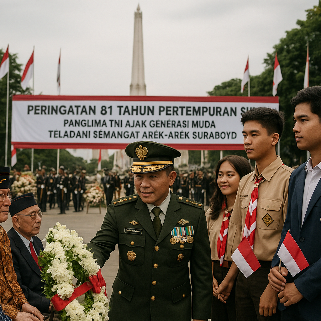 Peringatan 81 Tahun Pertempuran Surabaya, Panglima TNI Ajak Generasi Muda Teladani Semangat Arek-Arek Suroboyo