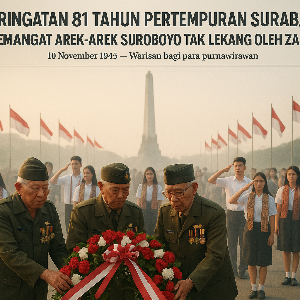 Peringatan 81 Tahun Pertempuran Surabaya, Semangat Arek-Arek Suroboyo Tak Lekang Oleh Zaman