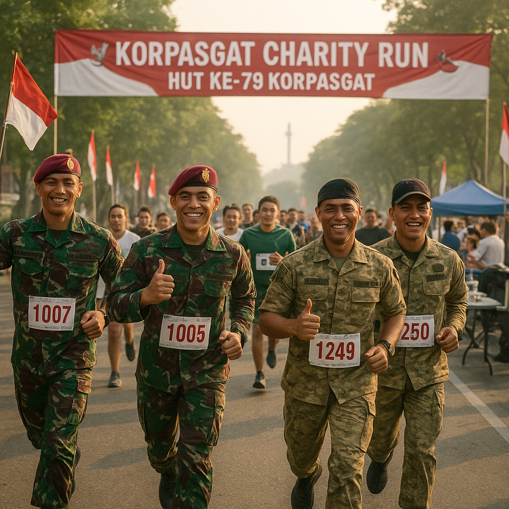 Batalyon Parako 463 Pasgat Gelar Korpasgat Charity Run dalam Rangka HUT ke-79 Korpasgat