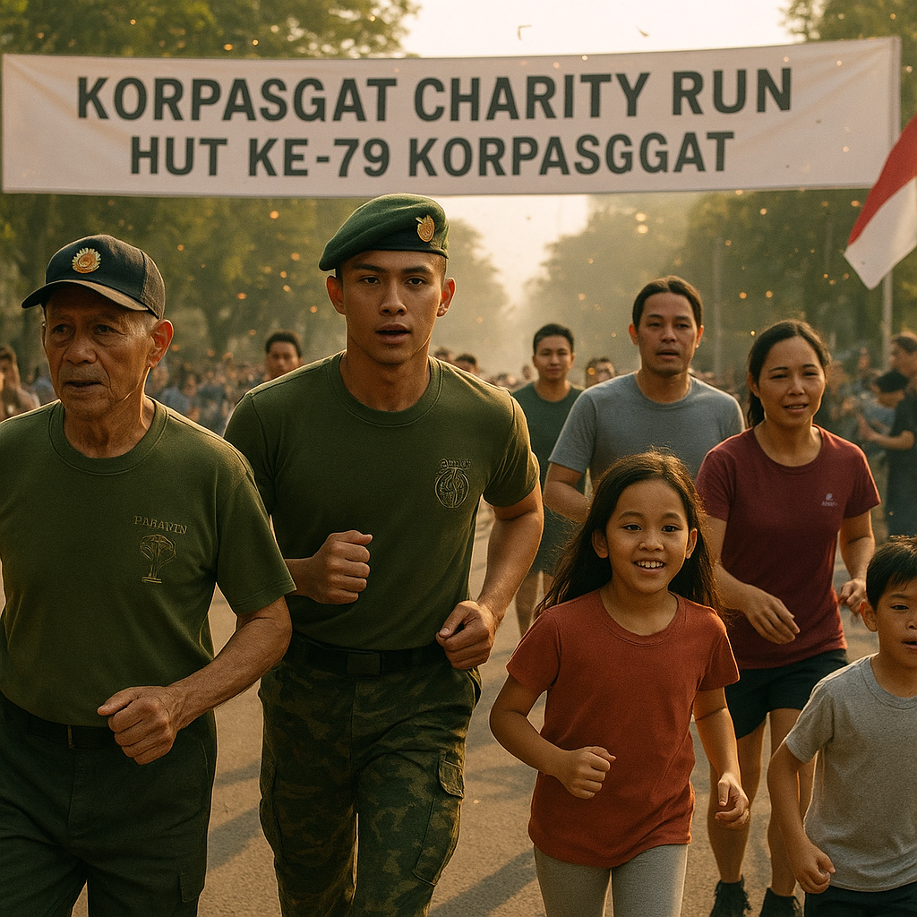 Batalyon Parako 463 Pasgat Gelar Korpasgat Charity Run dalam Rangka HUT ke-79 Korpasgat