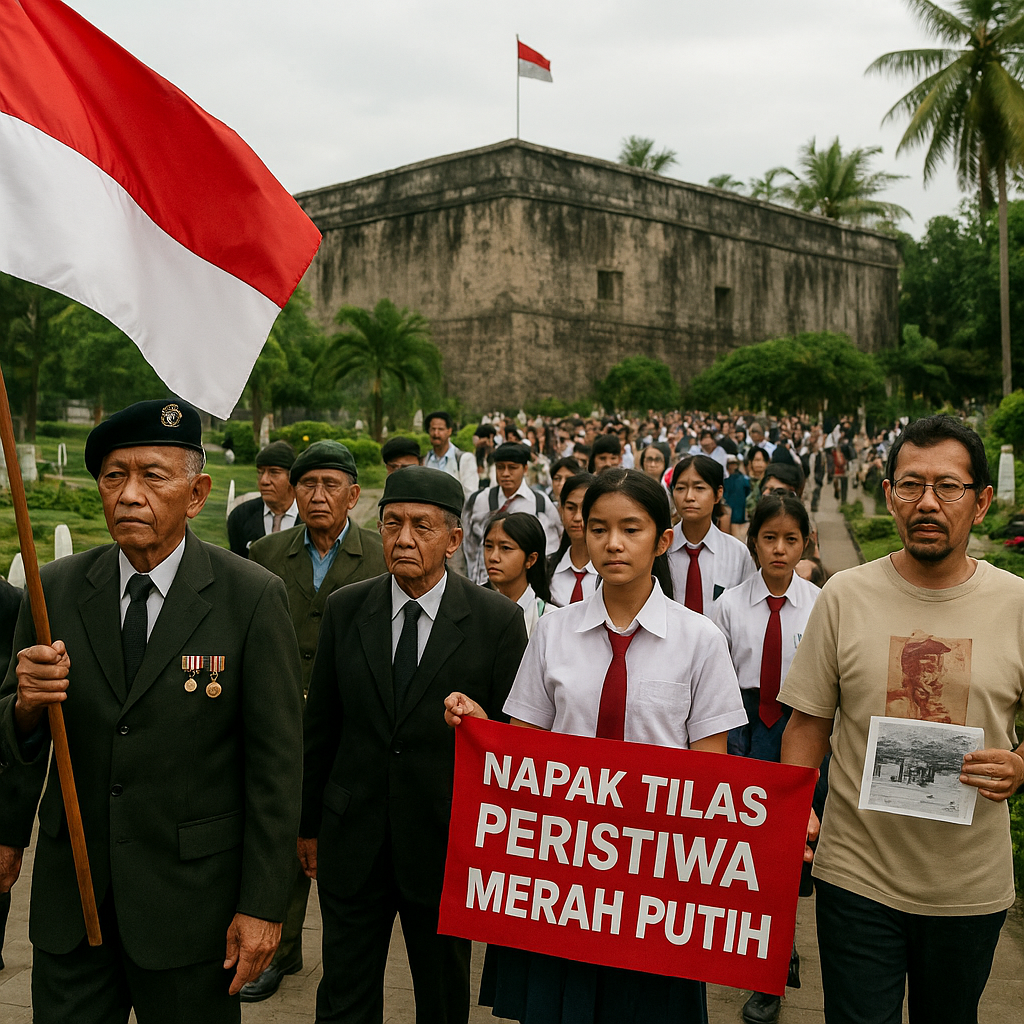 Napak Tilas Peristiwa Merah Putih di Manado oleh Veteran dan Generasi Muda