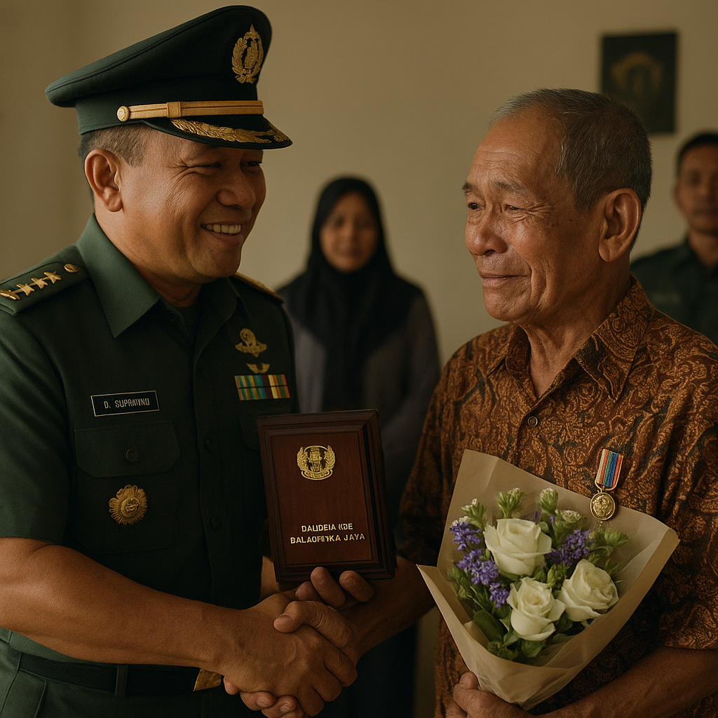 Danrem 083/Baladhika Jaya Beri Kejutan untuk Purnawirawan Serma Sukatman