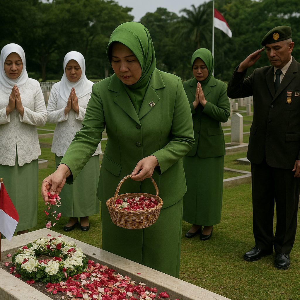 Ziarah dan Tabur Bunga Persit ke Taman Makam Pahlawan, Wujud Ikhlas Mengabdi