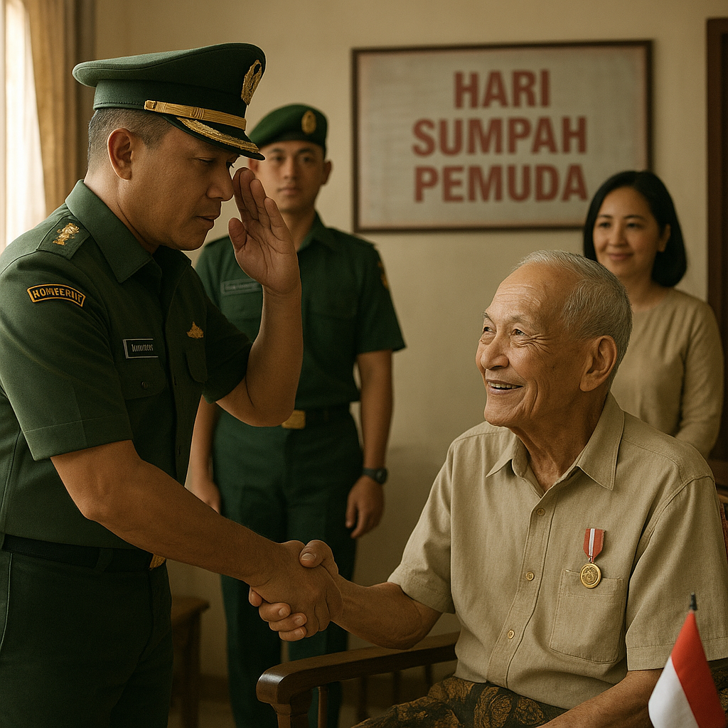 Komandan Kodim 0733/BS Beri Penghormatan kepada Veteran di Rangkaian Hari Sumpah Pemuda