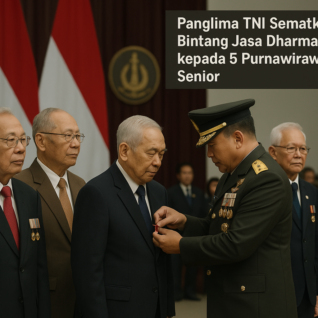 Panglima TNI Sematkan Bintang Jasa Dharma Pratama kepada 5 Purnawirawan Senior