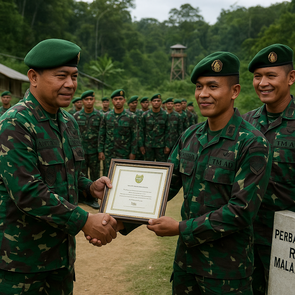 Asops Kasad didampingi Dankolakopsrem 121/Abw Tinjau Langsung Prajurit di Perbatasan RI-Malaysia, "Apresiasi Prestasi bagi Prajurit Satgas"