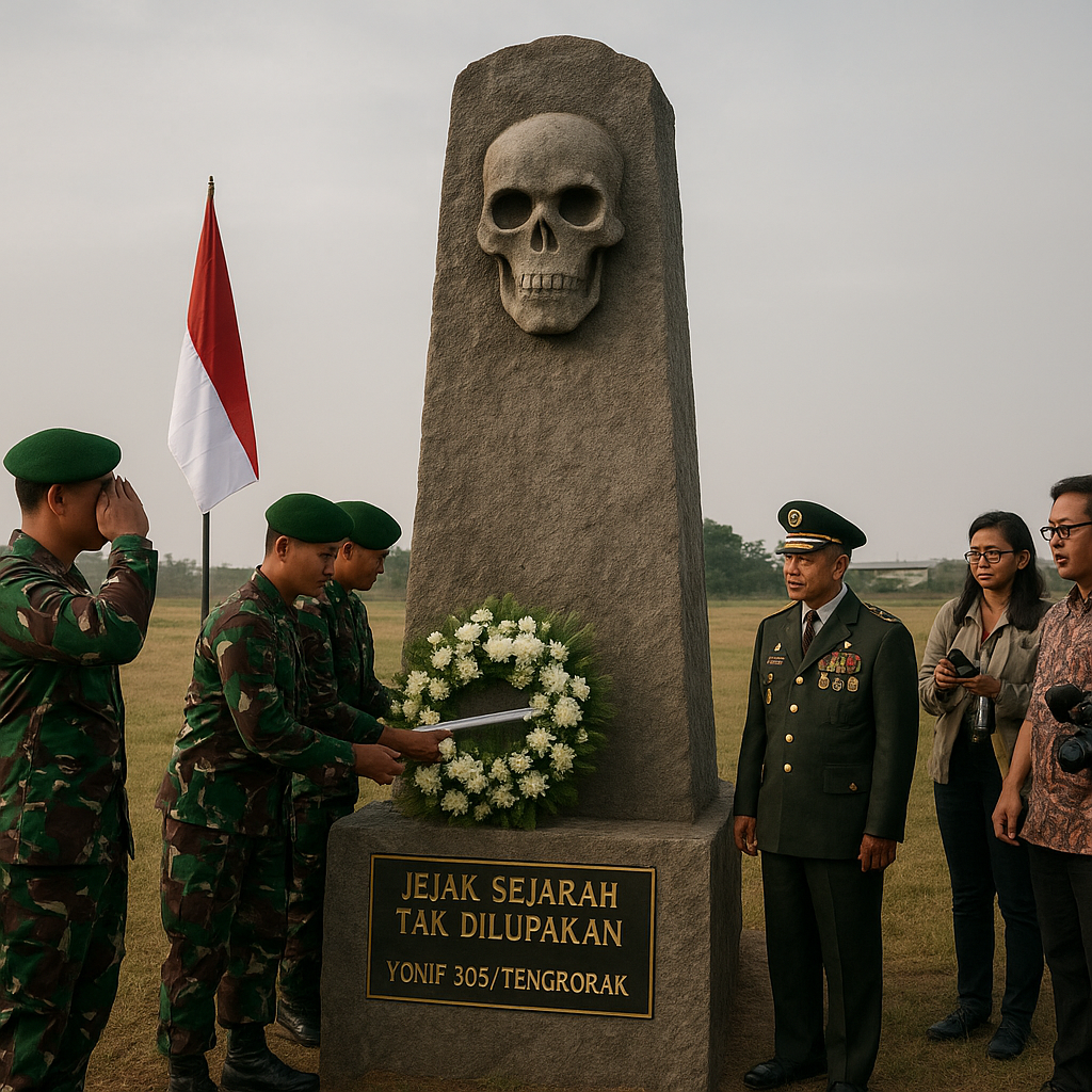 Jejak Sejarah Tak Dilupakan, Yonif 305 Bangun Tugu Tengkorak di Eks Medan Latih KIIC