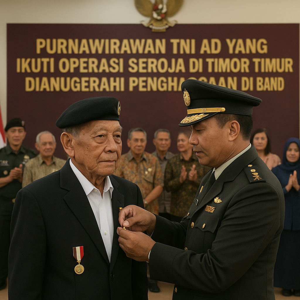 Purnawirawan TNI AD yang Ikuti Operasi Seroja di Timor Timor Dianugerahi Penghargaan di Bandung