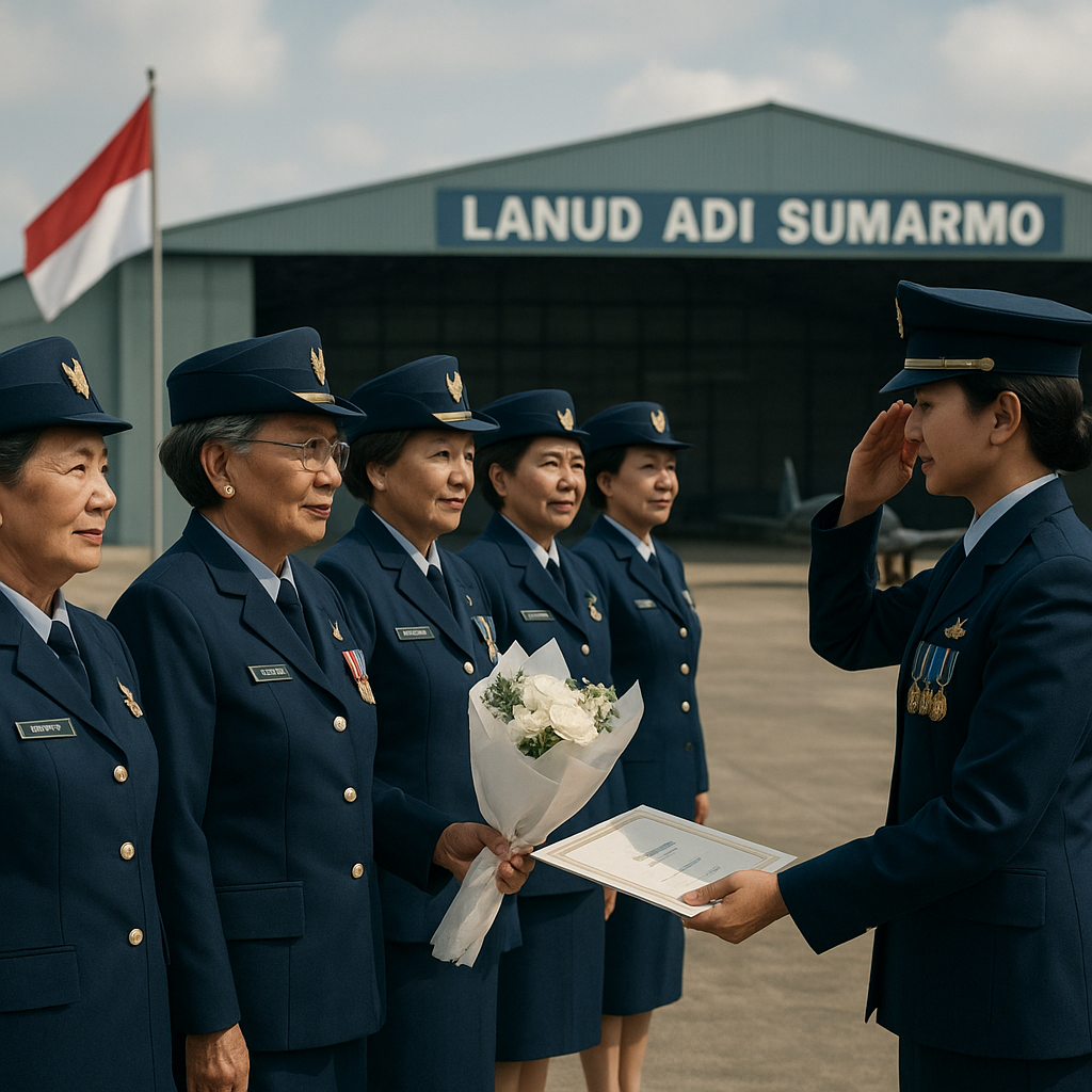 Penghormatan kepada Purnawirawan Perempuan TNI AU yang Berjasa dalam Pendidikan penerbang di Lanud Adi Sumarmo
