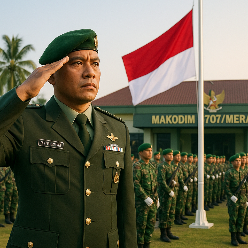 Melalui Upacara Bendera, Dandim 1707/Merauke Perkuat Nilai Kebangsaan Prajurit