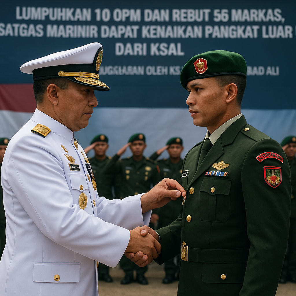 Lumpuhkan 10 OPM dan Rebut 56 Markas, Satgas Marinir Dapat Kenaikan Pangkat Luar Biasa dari KSAL