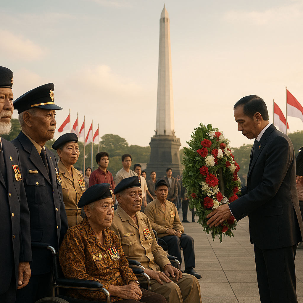 Upacara Penghormatan kepada Veteran Perang Kemerdekaan di Surabaya