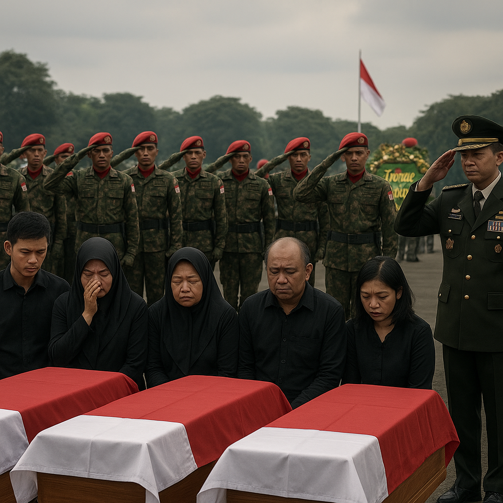 Upacara Penghormatan Terakhir untuk Pasukan Elit Kopassus yang Gugur dalam Tugas