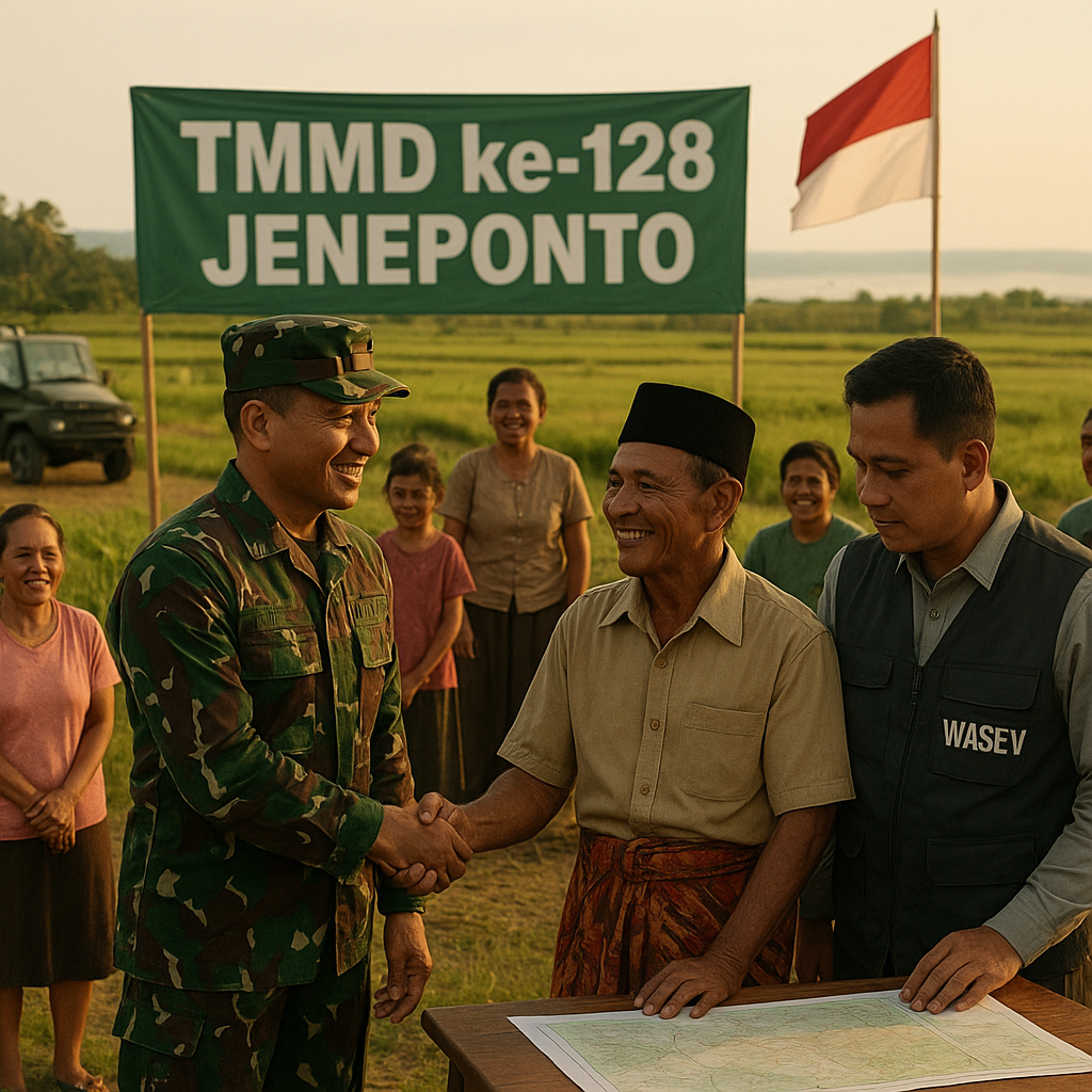 TNI dan Rakyat, Satu Nadi: Kunjungan Tim Wasev TMMD ke-128 Jeneponto