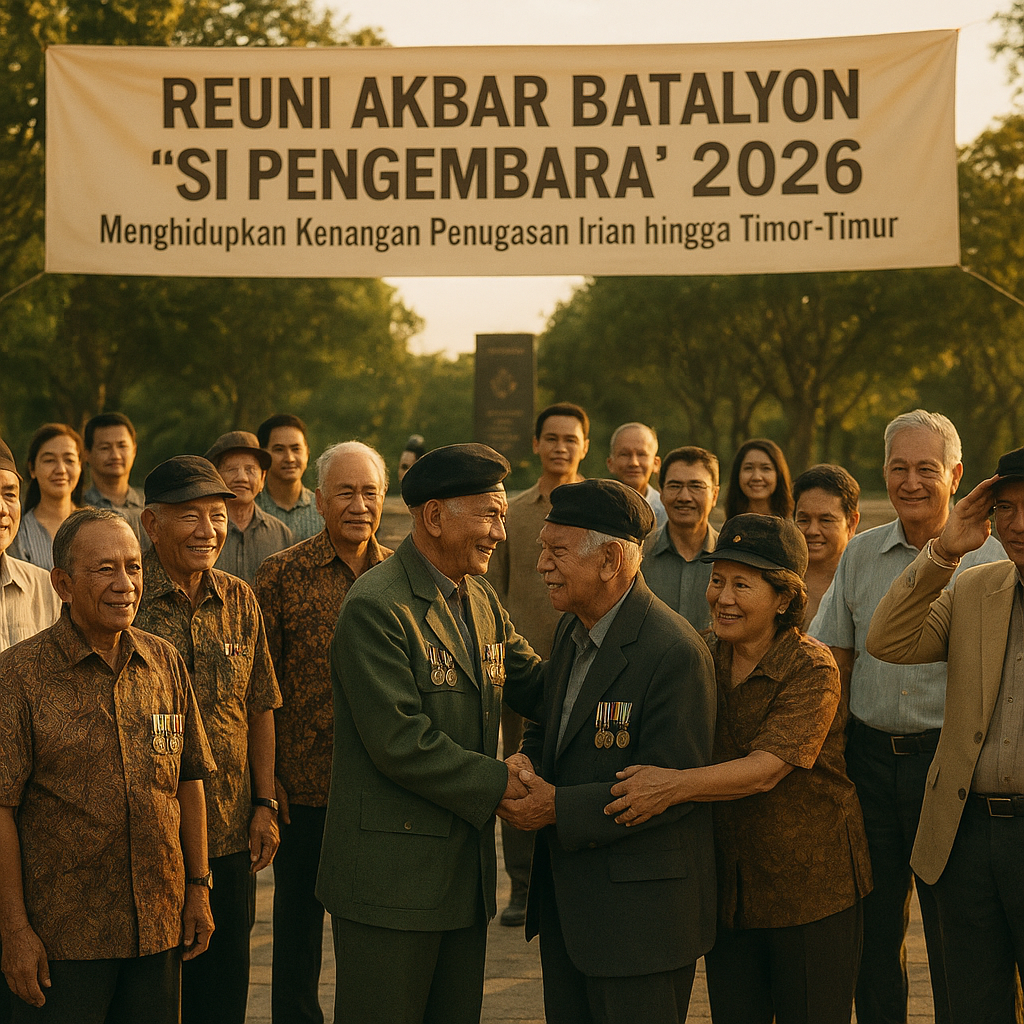Reuni Akbar Batalyon 'Si Pengembara' 2026, Kenangan Penugasan Irian Hingga Timor-Timur Dibangkitkan Kembali