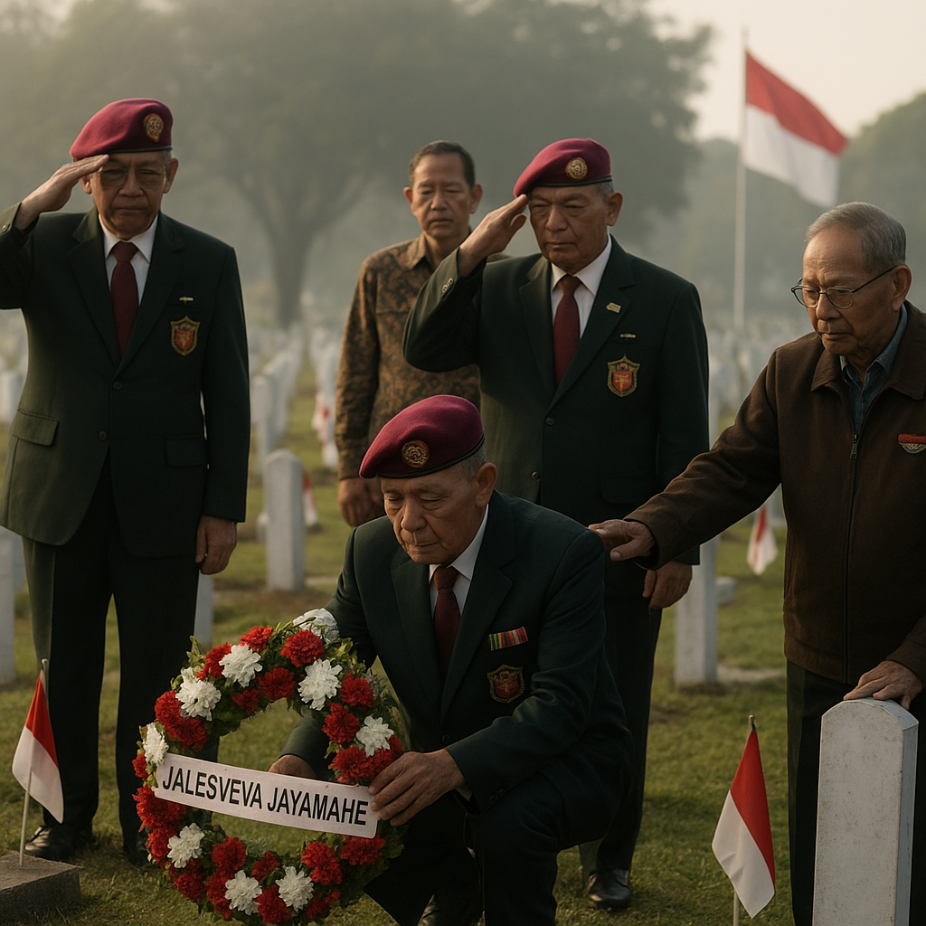 Ziarah ke TMP Kalibata, Purnawirawan Korps Marinir Kenang Rekan yang Gugur