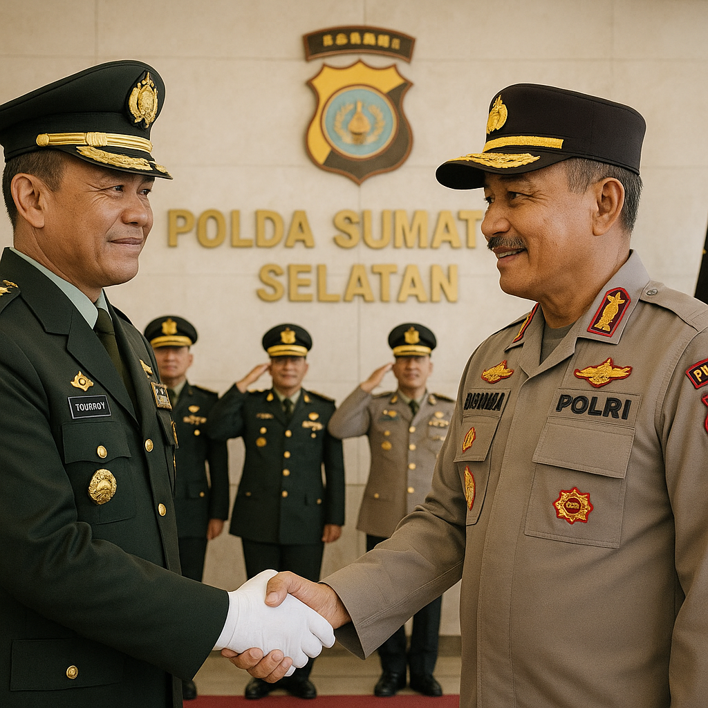 Momen Bersejarah, Jenderal Bintang Dua Pusat Polisi Militer Angkatan Darat Berkunjung ke Mapolda Sumsel
