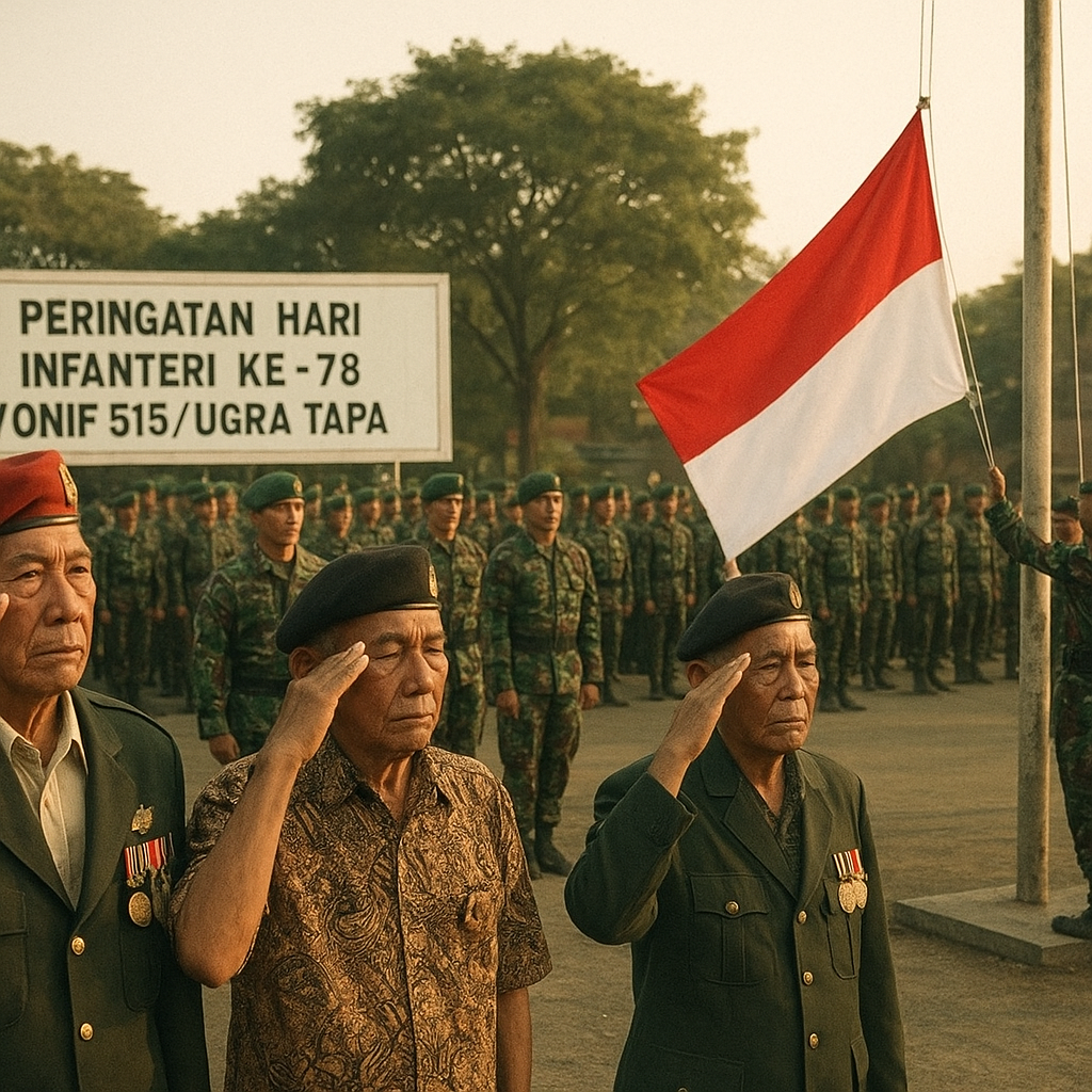 Peringatan Hari Infanteri ke-78, Yonif 515/Ugra Tapa Gelar Upacara dan Napak Tilas Sejarah