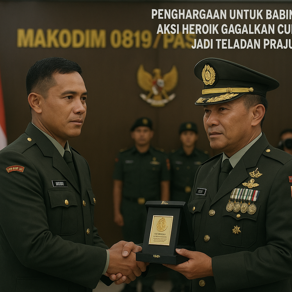 Penghargaan untuk Babinsa Grati, Aksi Heroik Gagalkan Curanmor Jadi Teladan Prajurit