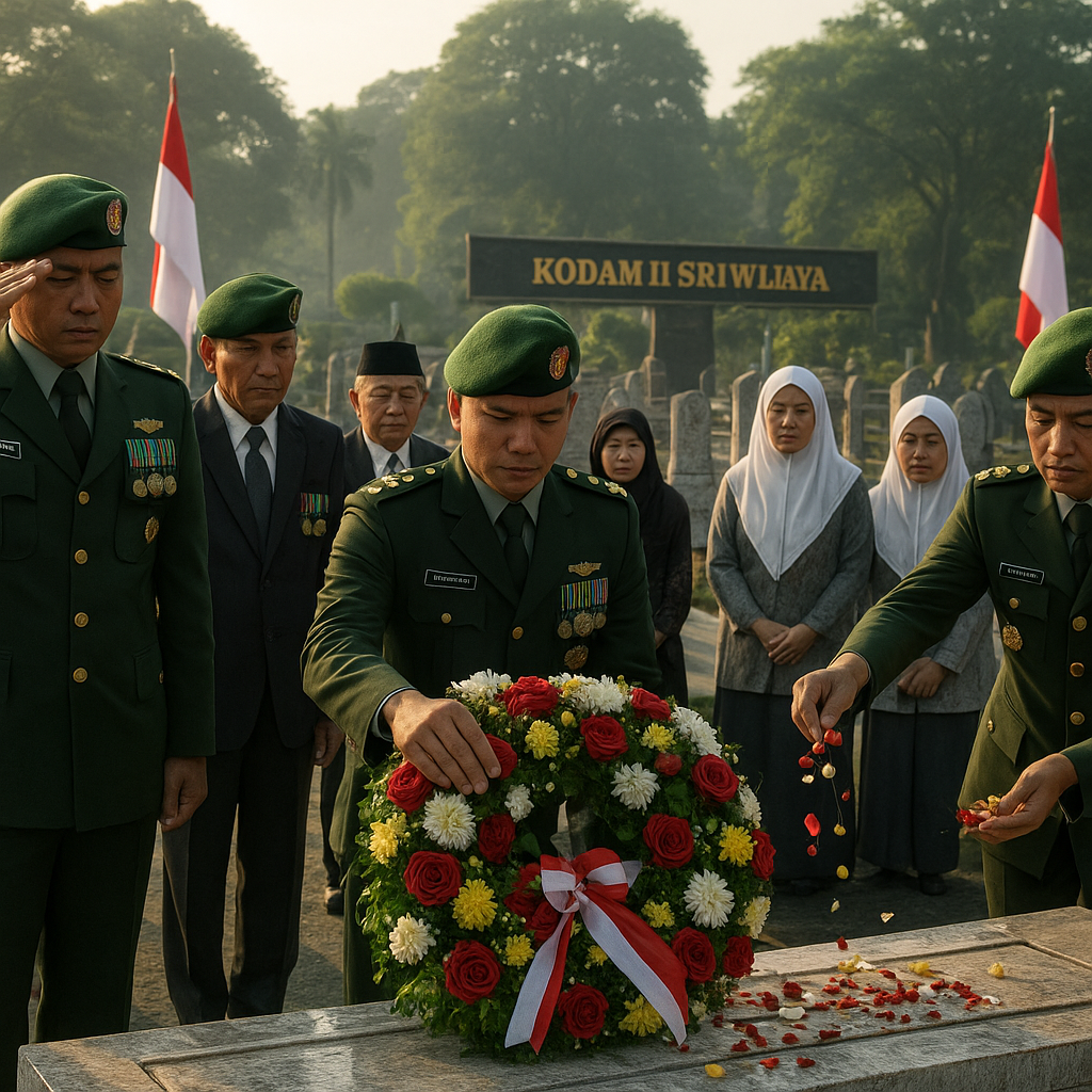 Momentum HUT Ke-80, Kodam II Sriwijaya Berikan Penghormatan Tertinggi bagi Para Pahlawan