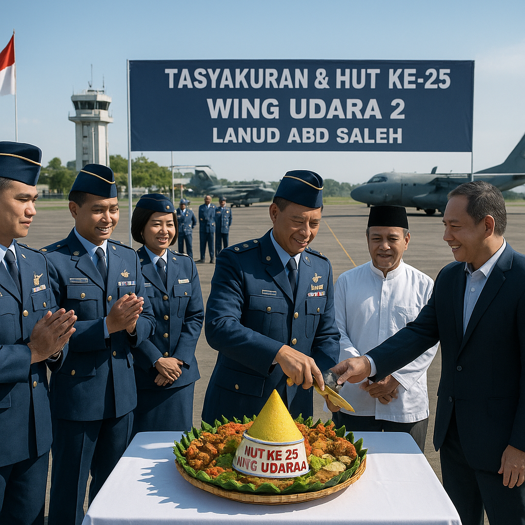 Menapak Usia Perak, Wing Udara 2 TNI AU Gelar Tasyakuran Penuh Syukur di Lanud Abd Saleh
