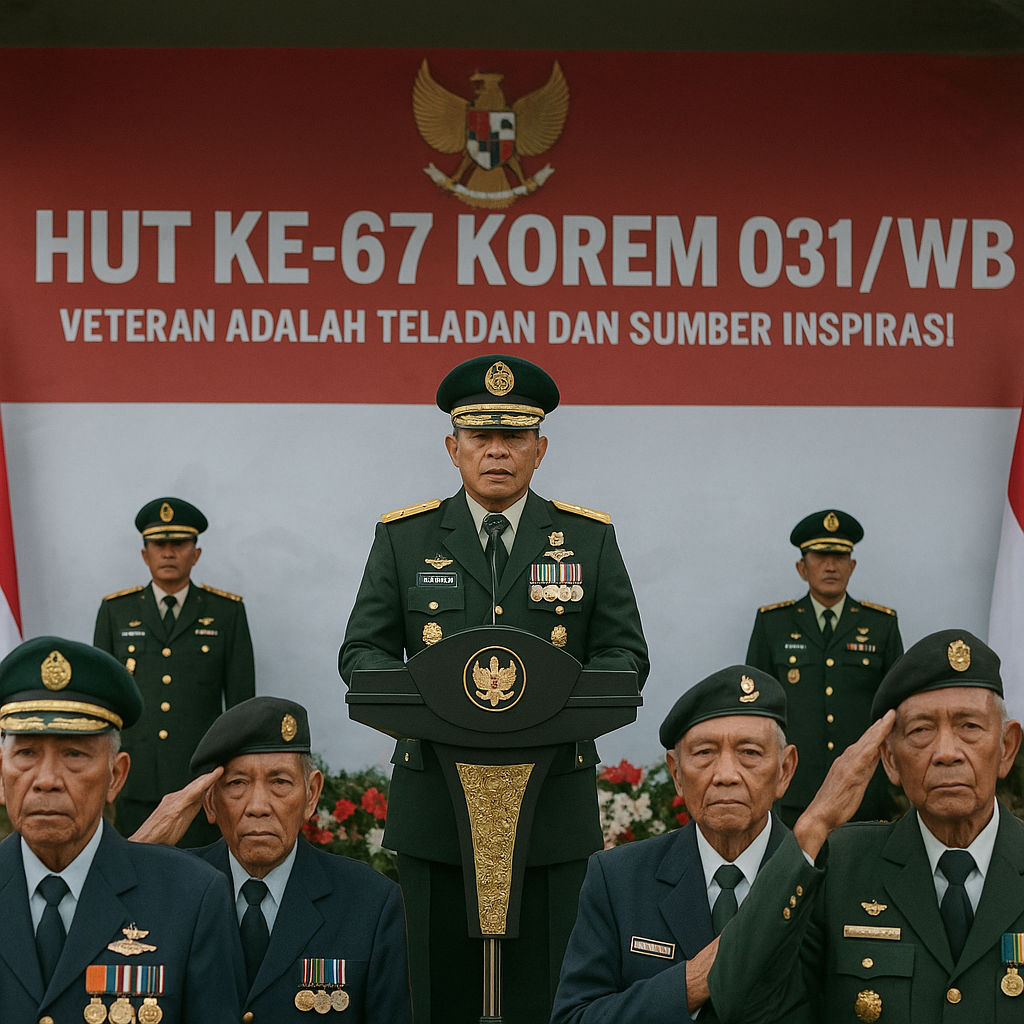 HUT ke-67 Korem 031/WB, Brigjen TNI Agustatius Sitepu Sampaikan Veteran adalah Teladan dan Sumber Inspirasi