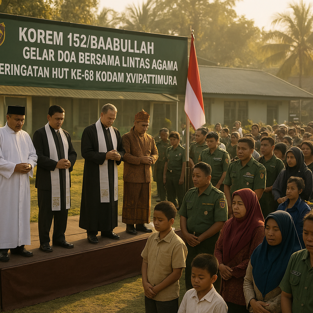 Korem 152/Baabullah Gelar Doa Bersama Lintas Agama Peringati HUT ke-68 Kodam XV/Pattimura
