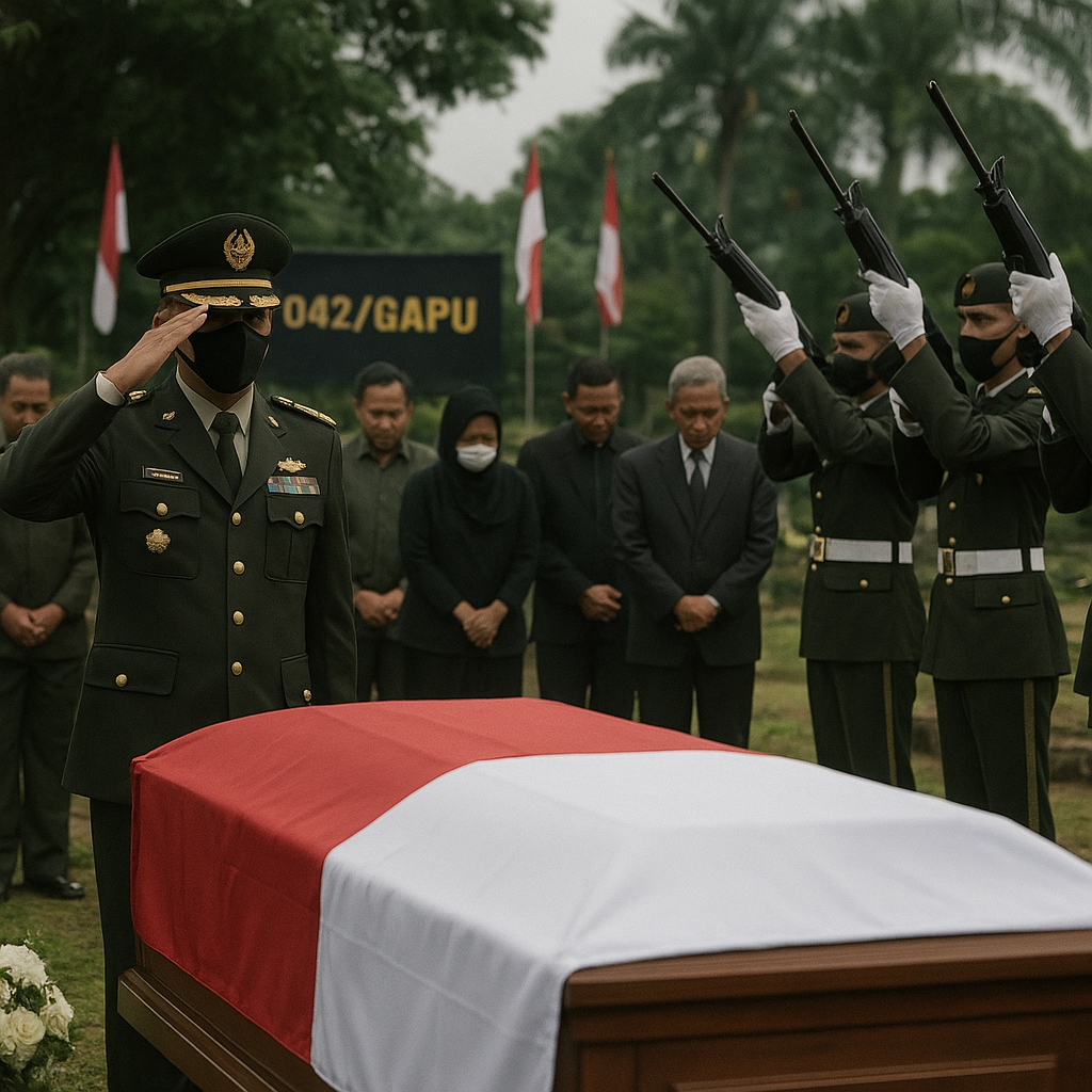 Danrem 042/Gapu Pimpin Pemakaman Militer Alm Kolonel Inf (Purn) Sutrisno, Dedikasi Dikenang Sepanjang Masa
