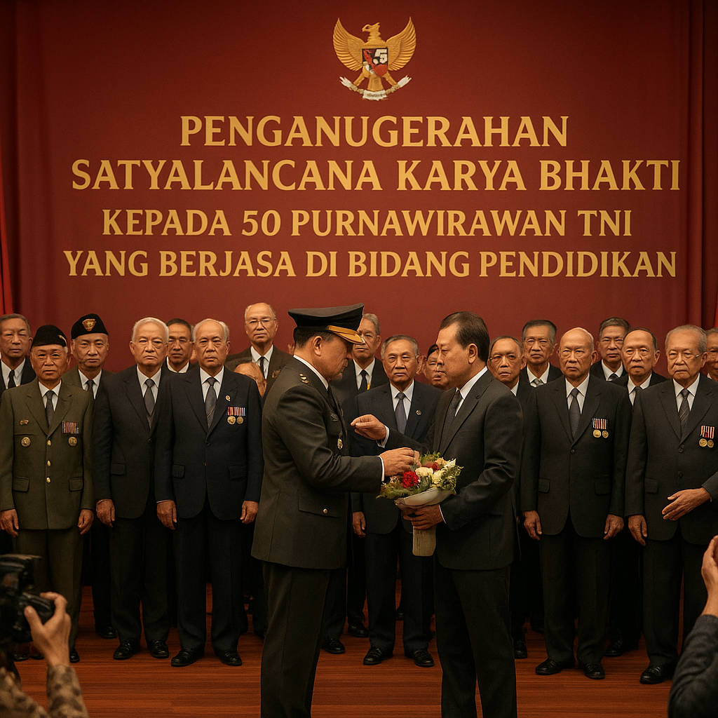 Penganugerahan Satyalancana Karya Bhakti kepada 50 Purnawirawan TNI yang Berjasa di Bidang Pendidikan