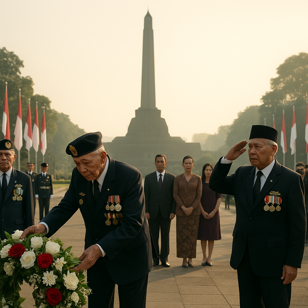 Upacara Penghormatan bagi Veteran Perang Dwikora di Monumen Perjuangan Bandung