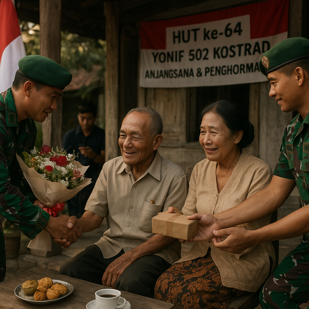 Yonif 502 Kostrad Gelar Anjangsana Warakawuri Sambut HUT ke-64