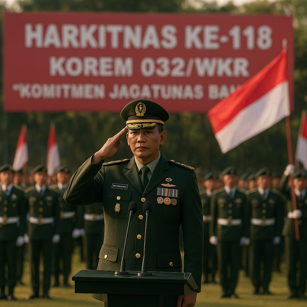 Kasrem 052/Wkr Pimpin Upacara Harkitnas ke-118, Tegaskan Komitmen Jaga Tunas Bangsa