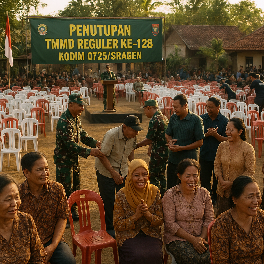 Ratusan Kursi Terpasang, Desa Puro Sambut Penutupan TMMD Penuh Haru