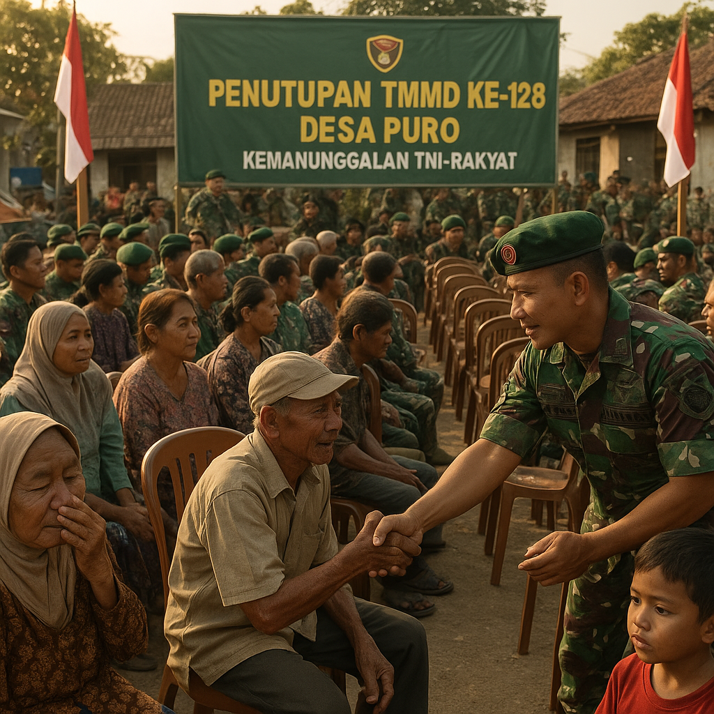 Ratusan Kursi Terpasang, Desa Puro Sambut Penutupan TMMD Penuh Haru
