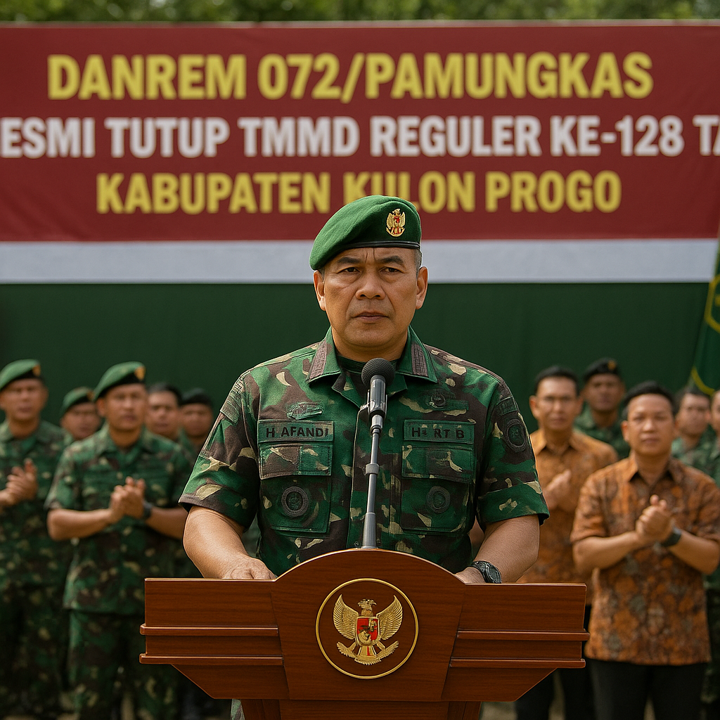 Danrem 072/Pamungkas Resmi Tutup TMMD Reguler Ke-128 TA 2026 Kabupaten Kulon Progo