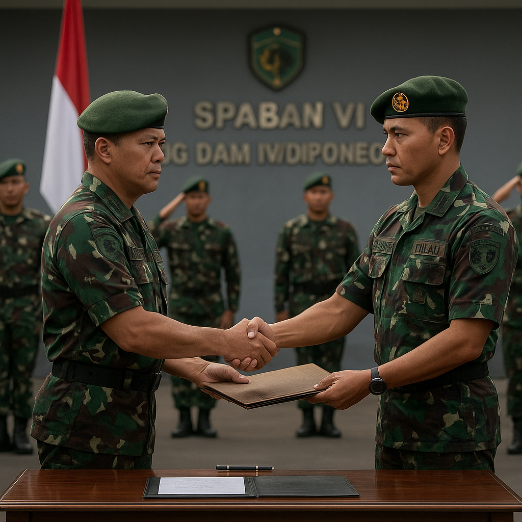 Upacara Penyerahan Tugas Pabandya di Spaban VI Slog Dam IV/Diponegoro, Sebuah Ritual Peralihan yang Sarat Makna