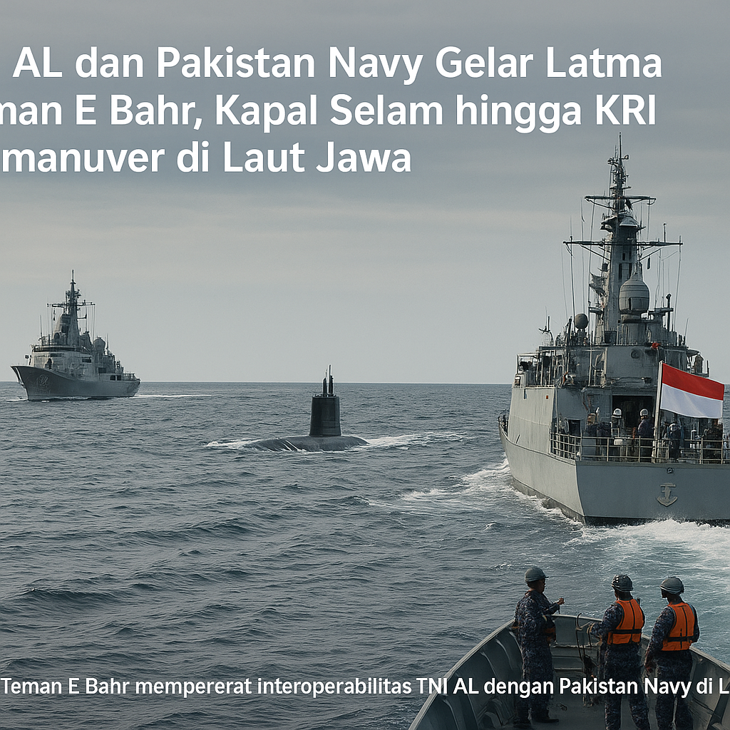 TNI AL dan Pakistan Navy Gelar Latma Teman E Bahr, Kapal Selam hingga KRI Bermanuver di Laut Jawa
