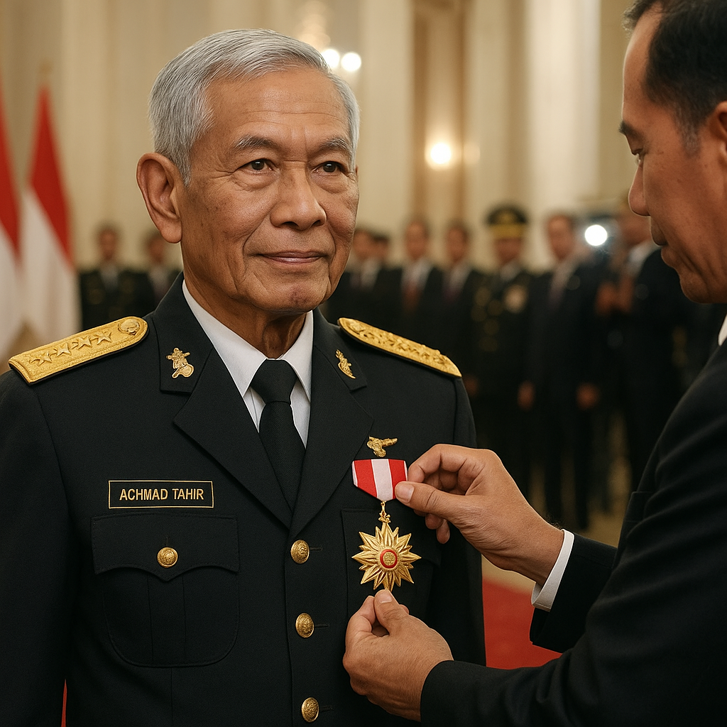 Purnawirawan Jenderal Besar TNI (HOR) Achmad Tahir Dianugerahi Penghargaan Bintang Mahaputra