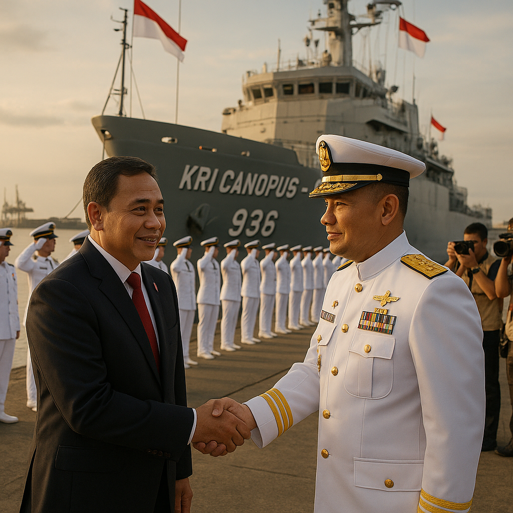 Wamenhan RI Sambut Kedatangan KRI Canopus-936 untuk Perkuat Pertahanan Maritim Nasional