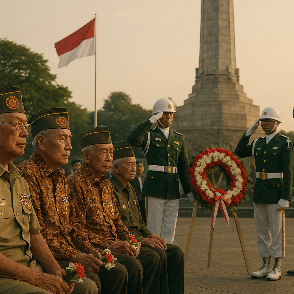 Upacara Penghormatan bagi Veteran Perang Kemerdekaan di Surabaya