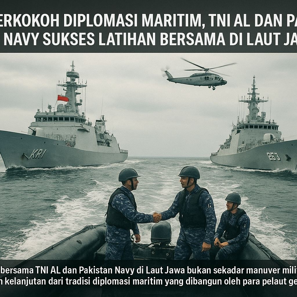 PERKOKOH DIPLOMASI MARITIM, TNI AL DAN PAKISTAN NAVY SUKSES LATIHAN BERSAMA DI LAUT JAWA